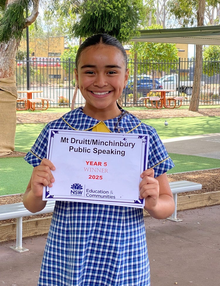 image of student who attended Sydney West Public Speaking Competition